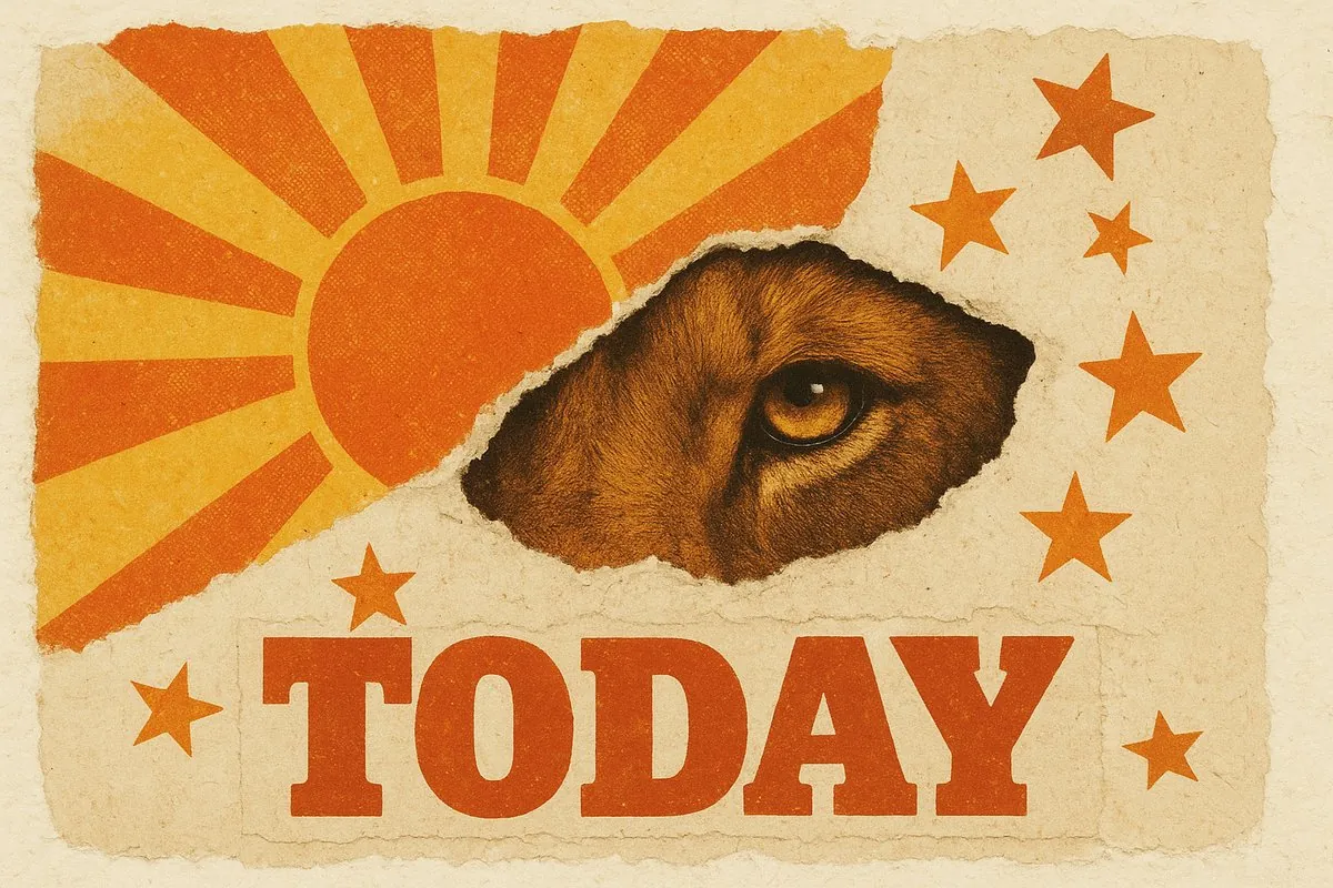 Leo daily horoscope retro collage art