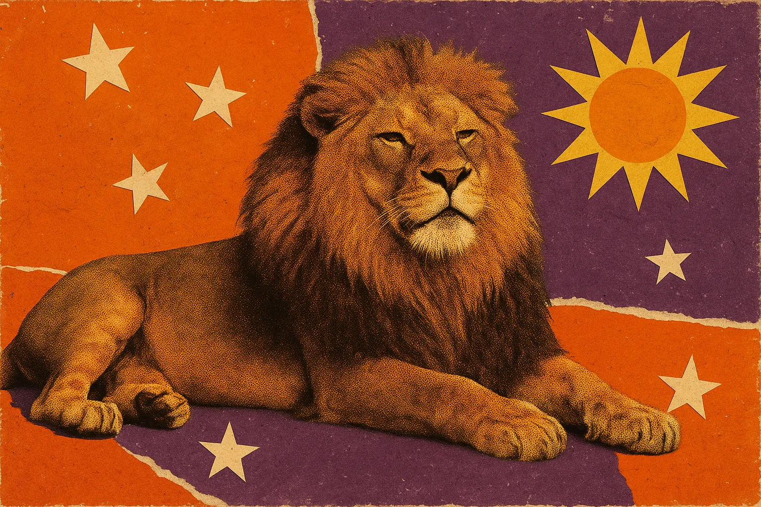 Leo daily horoscope Sunday retro pop-art — February 15, 2026